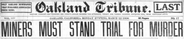 Moyer Haywood Pettibone, Oakland Trib, Headline, Mar 12, 1906 .png