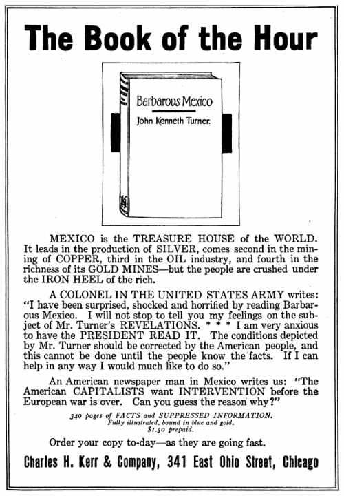 Ad for Babarous Mexico by JK Turner, ISR, April 1916.png