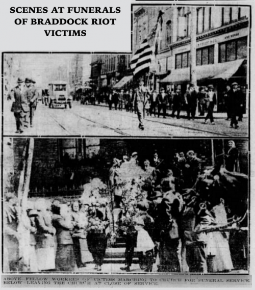 Braddock Massacre, Funerals, Pittsburgh Press, May 4, 1916.png