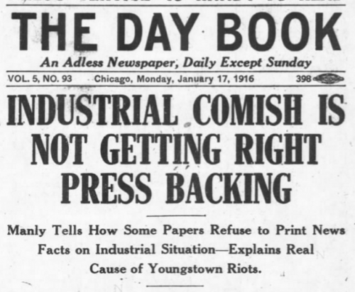 Day Book, Headline, Manly of CIR on Youngstown, Jan 17, 1916.png