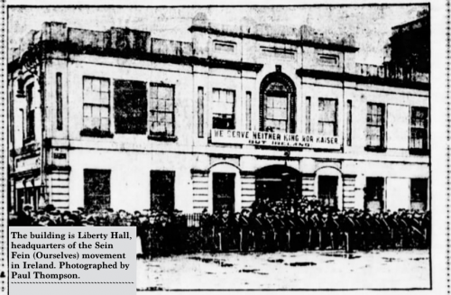 Easter Rising, Liberty Hall, Evening World, Apr 27, 1916.png
