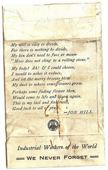 Joe Hill, ashes envelope back.png