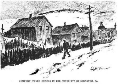 Robert Minor, Company Shacks, Scranton PA, ISR Apr 1916.png