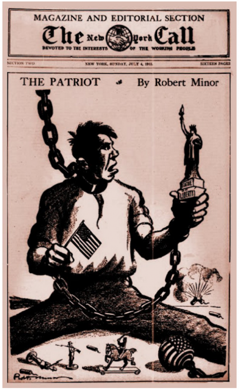 Robert Minor, The Patriot, NY Call cover, July 4, 1915.png