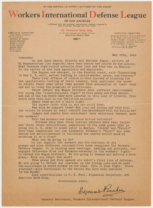 Workers International Defense League, Letter, May 15, 1916_1.png